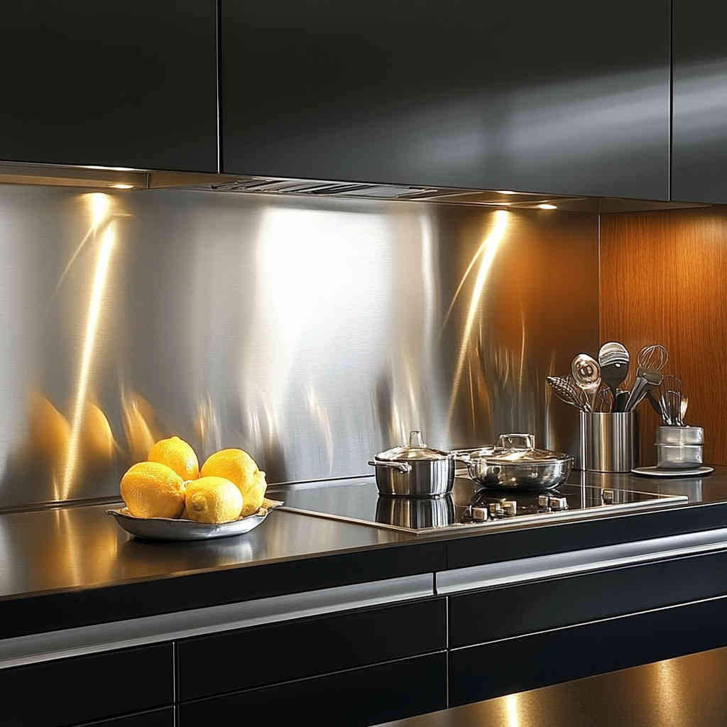 Modern Stainless Steel Kitchen Backsplash