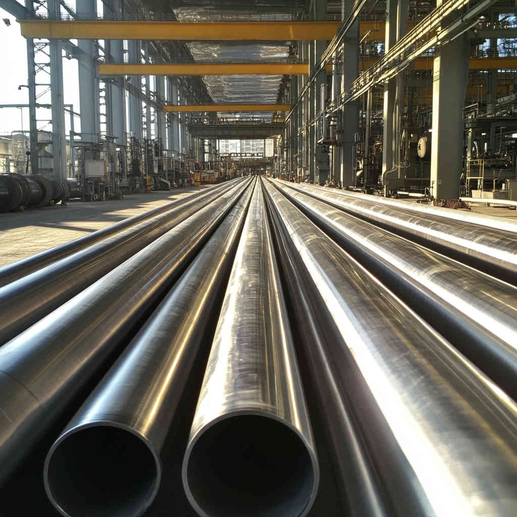 Seamless stainless steel pipes in a refinery