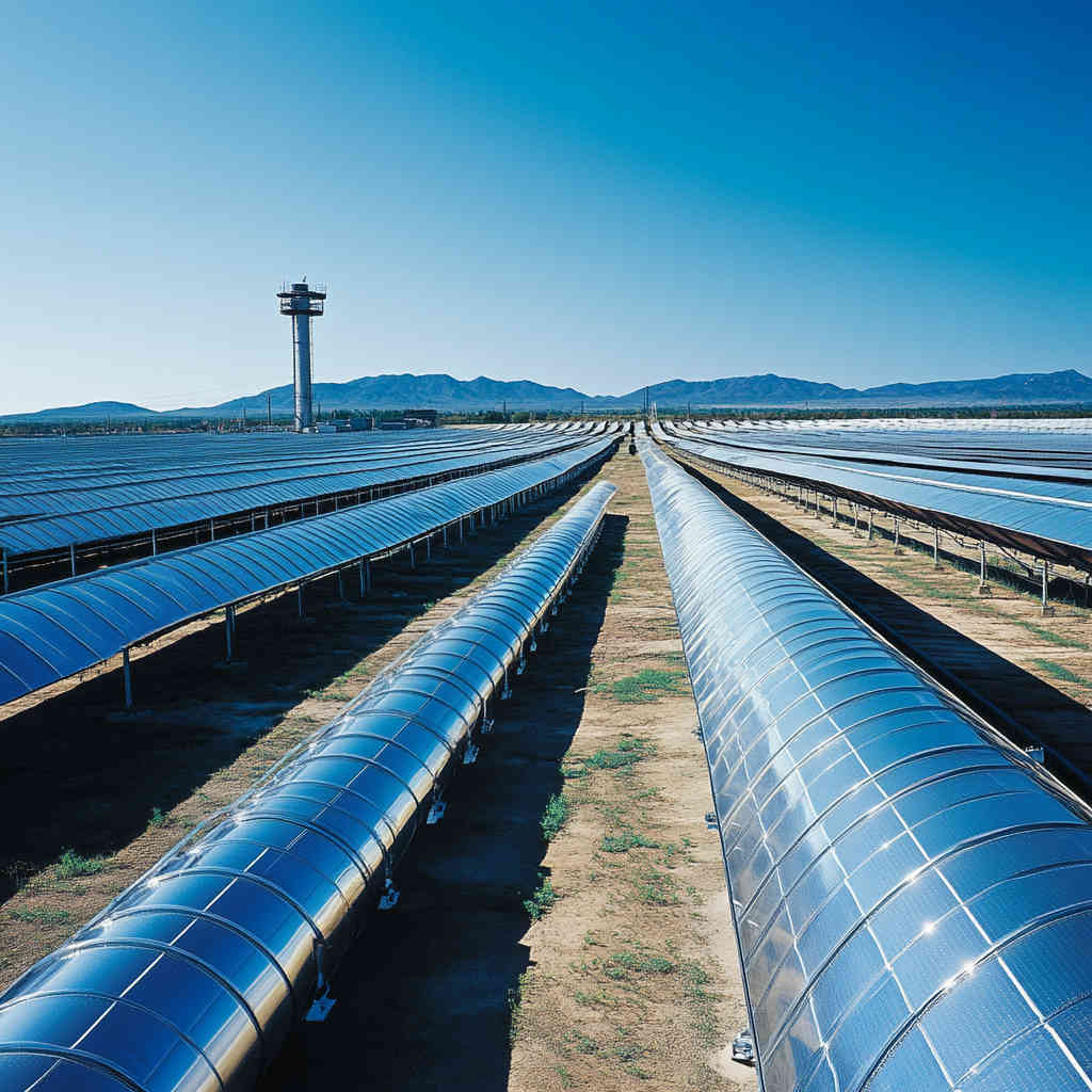 Seamless stainless steel pipes installed in a solar power plant