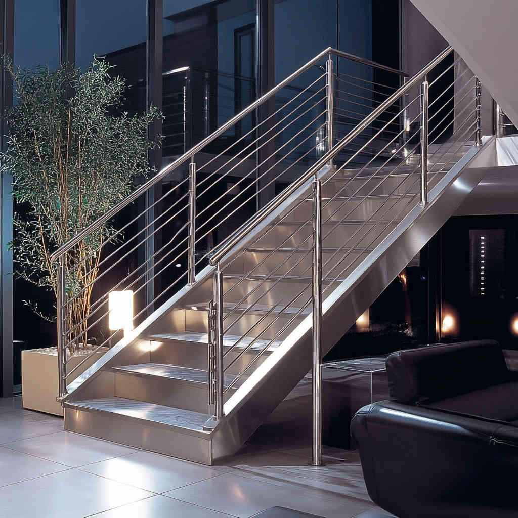 Elegant Stainless Steel Stair Railings